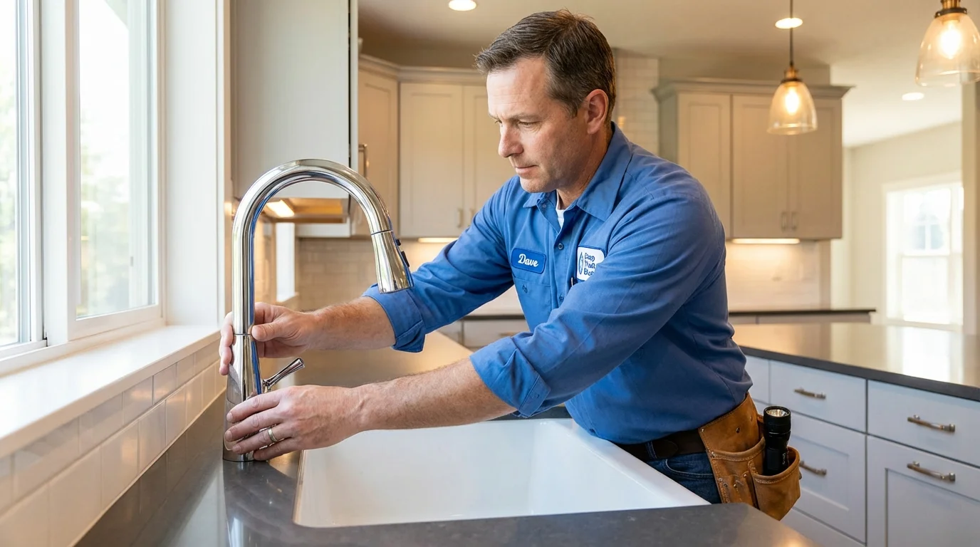 Kitchen faucet installation by Johns Plumbing LLC in Wilmette
