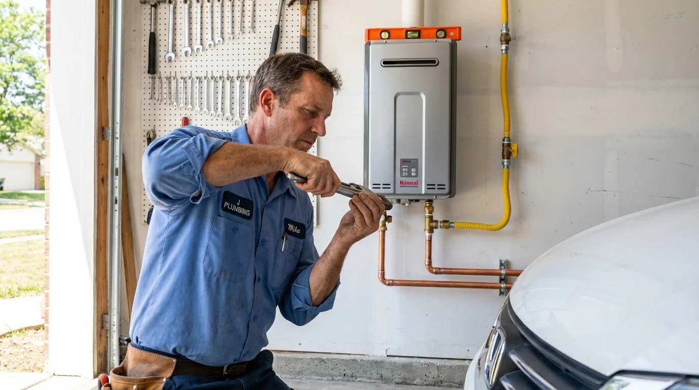 Tankless water heater installation by a Johns Plumbing LLC plumber in Wilmette